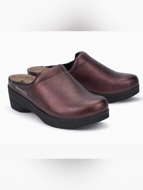Mephisto Burgundy Chianti Ceylan Leather Clogs Comfort Mules Satty Sz 38 US 7.5